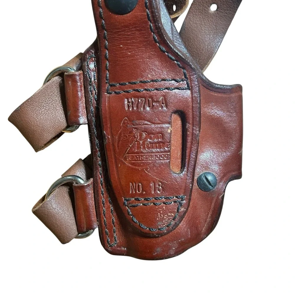 Don Hume Leather Holster Straps Belt‎ Holder Dbl Ammo Magazine Pouch
